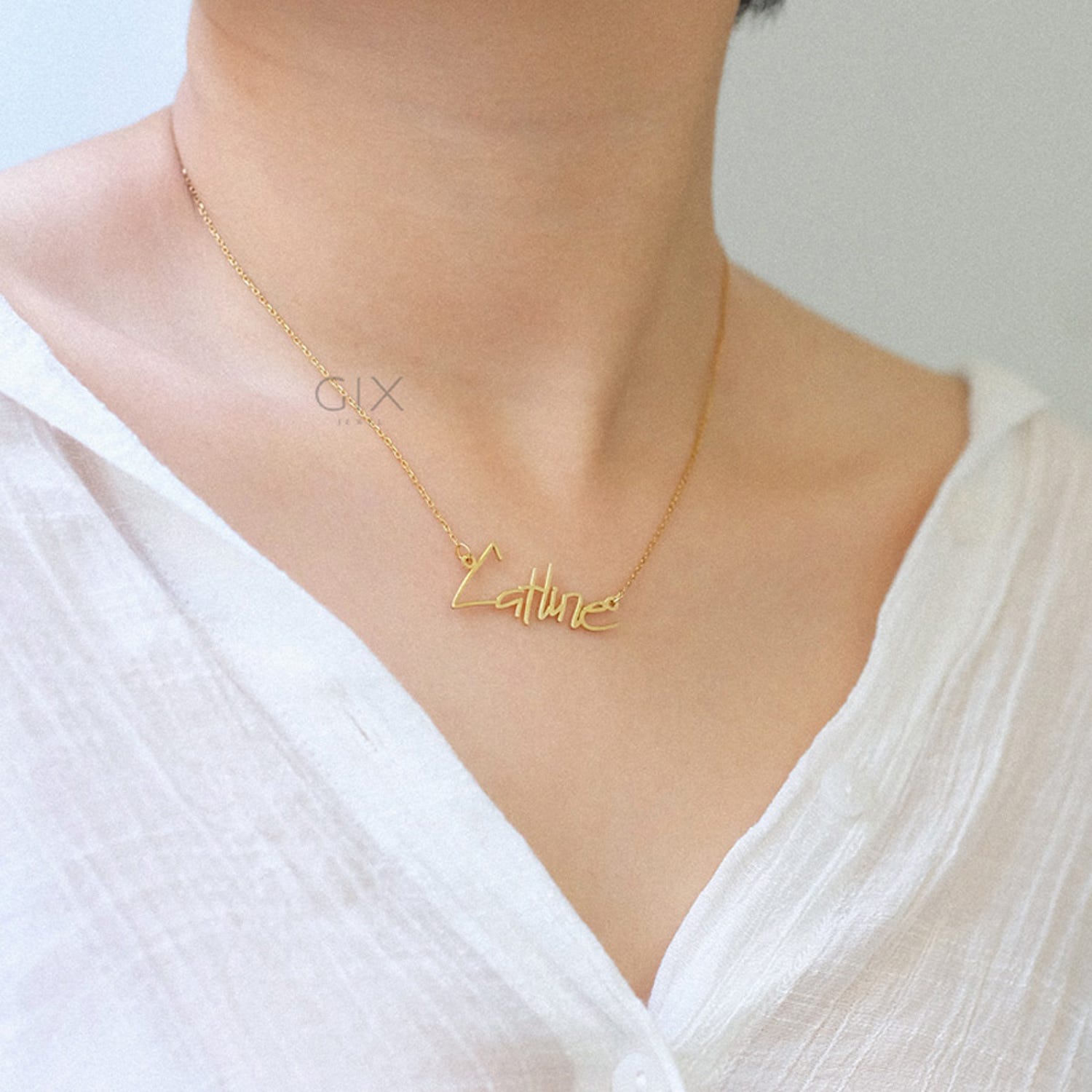 Handwriting Necklace Custom Name Memorial Gifts Unique Fashion Items In Silver With Your Loved Ones Personal Writing Signature By Gix Minimalist Jewelry Medium Memorial Gifts Unique Fashion Items