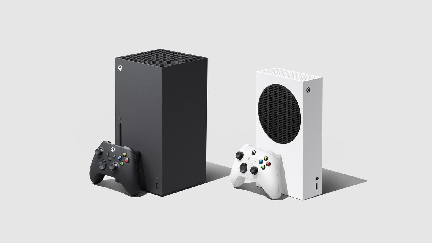 The Xbox Series X (left) and Xbox Series S (right)