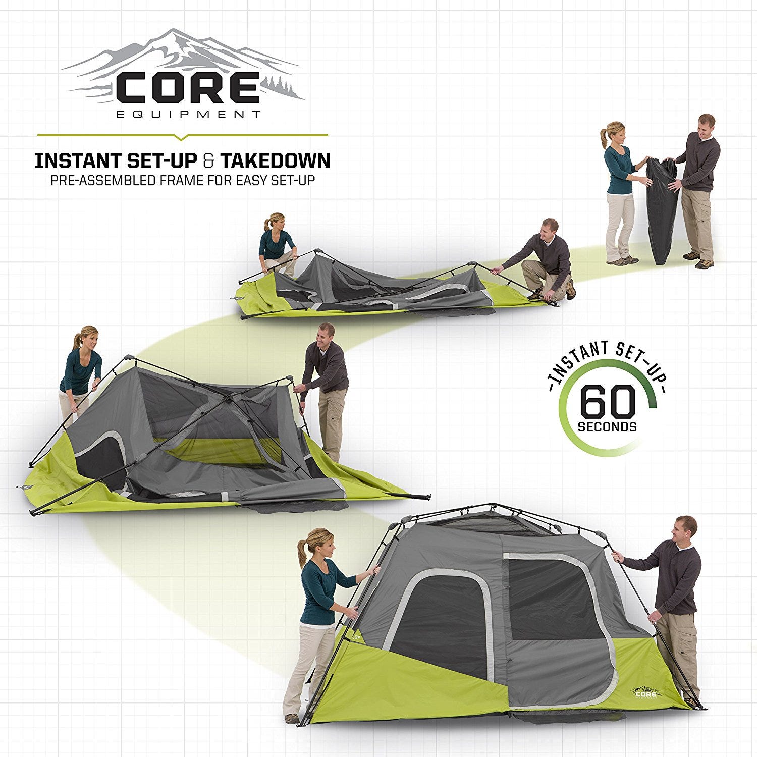 Core 6 Person Tent Instant Cabin Core Tents Camp Stuffs Medium