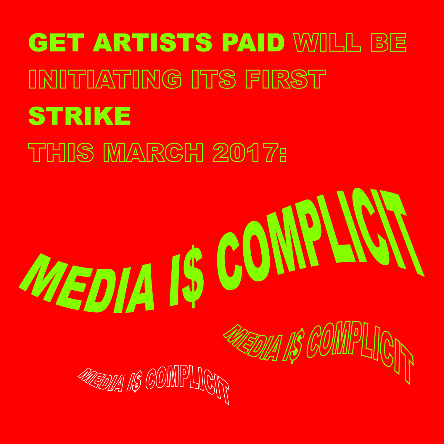 MEDIA I$ COMPLICIT! STRIKE VICE MEDIA | by artist representation | Medium
