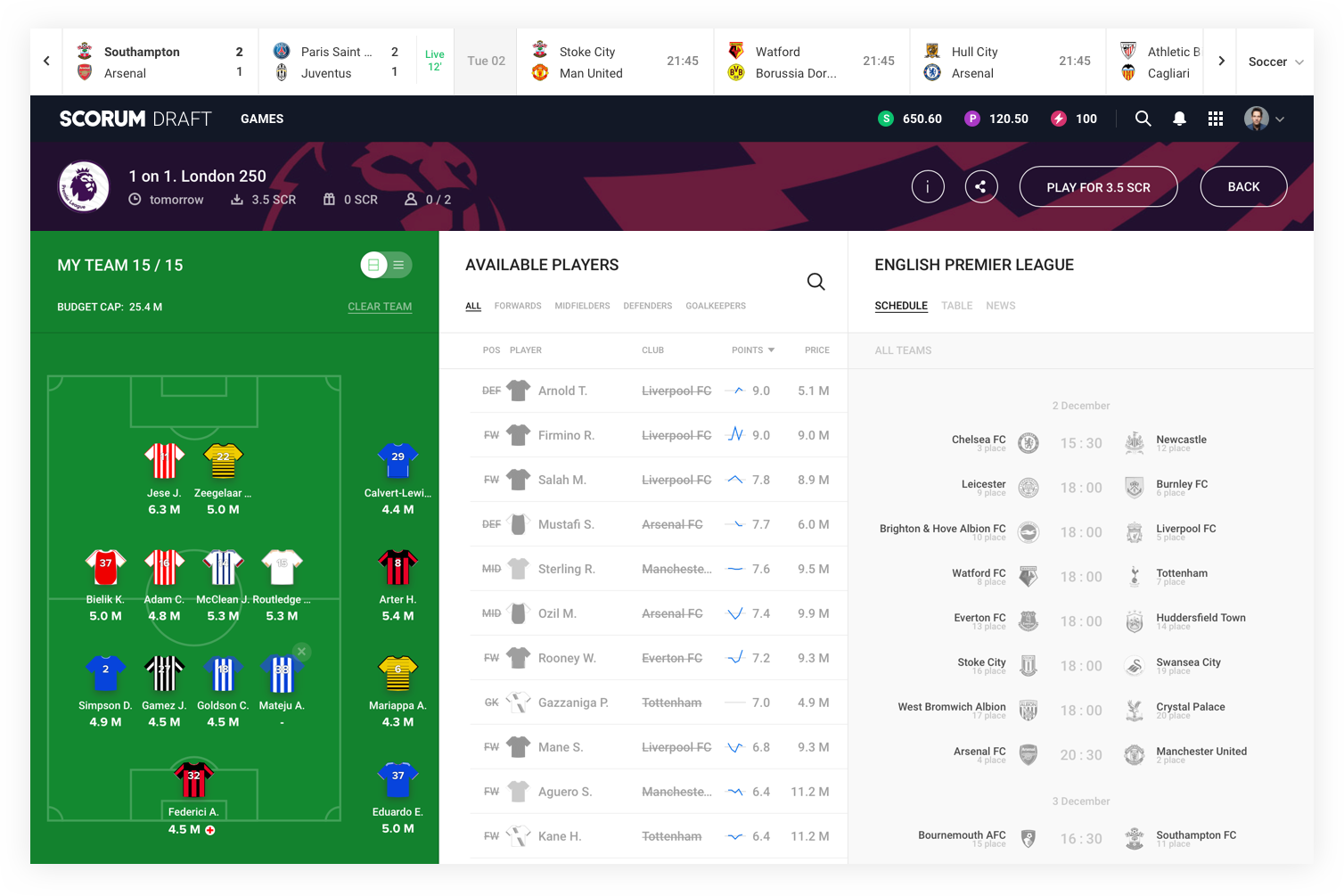Daily Fantasy Sports Leagues