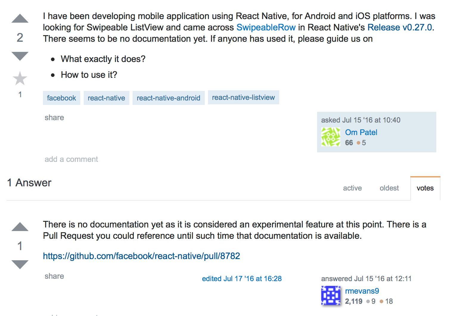 Implement SwipeableListView sample in React Native by Hun Kyo Jung