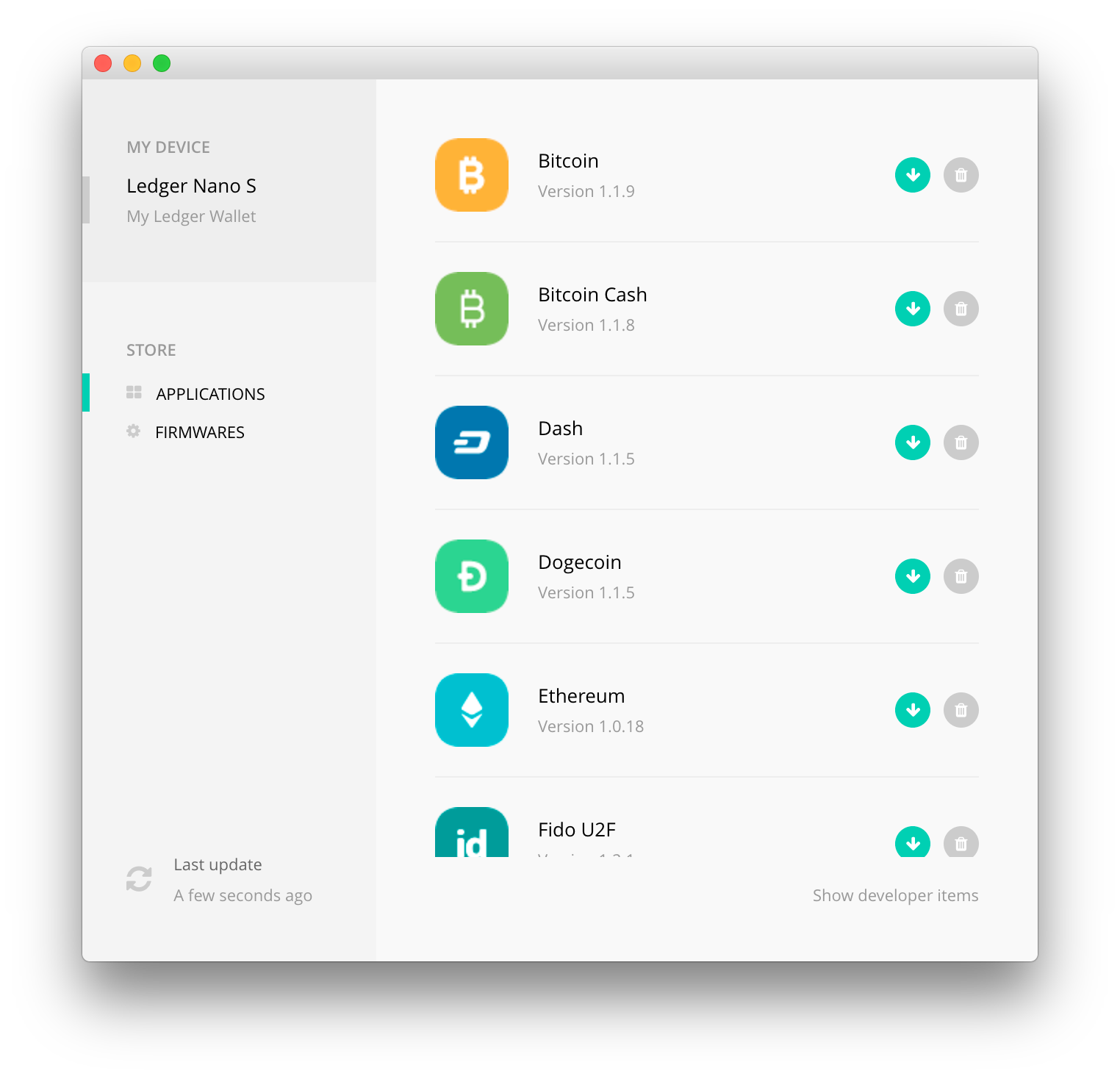 ledger manager altcoins