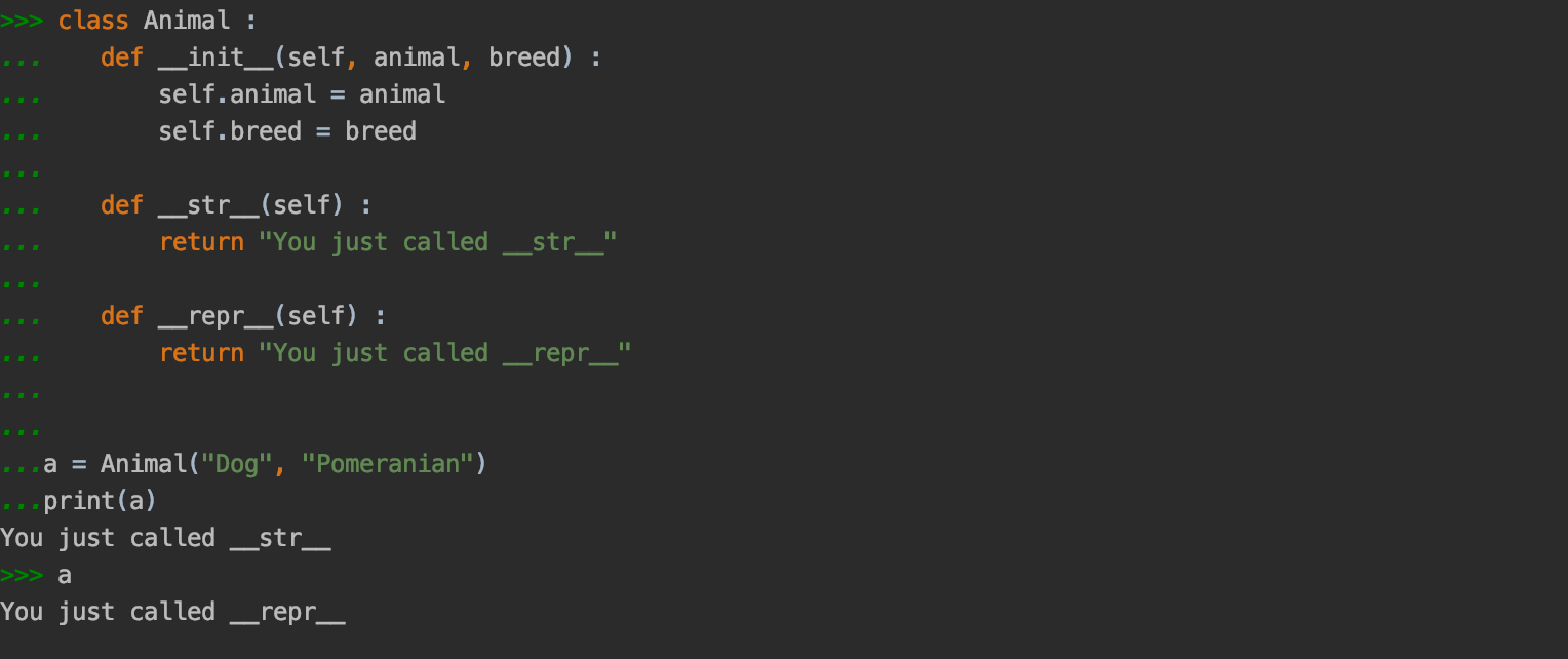 str python class