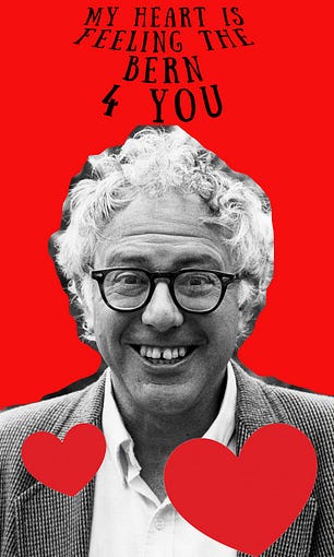 Say Happy Valentine's Day with Bernie Sanders Cards