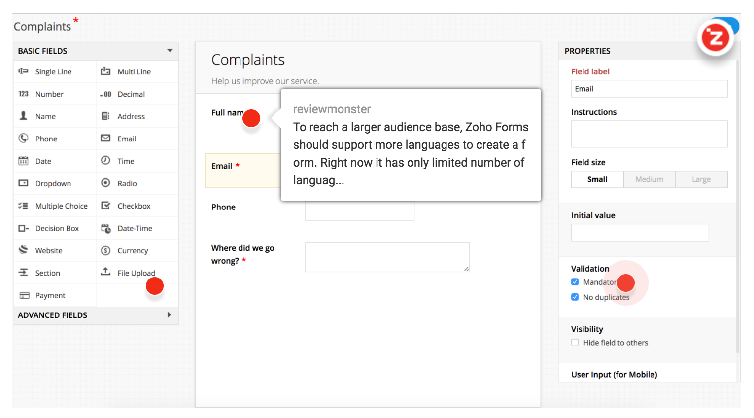 Review of Zoho Forms — an easy to use form builder with rich features