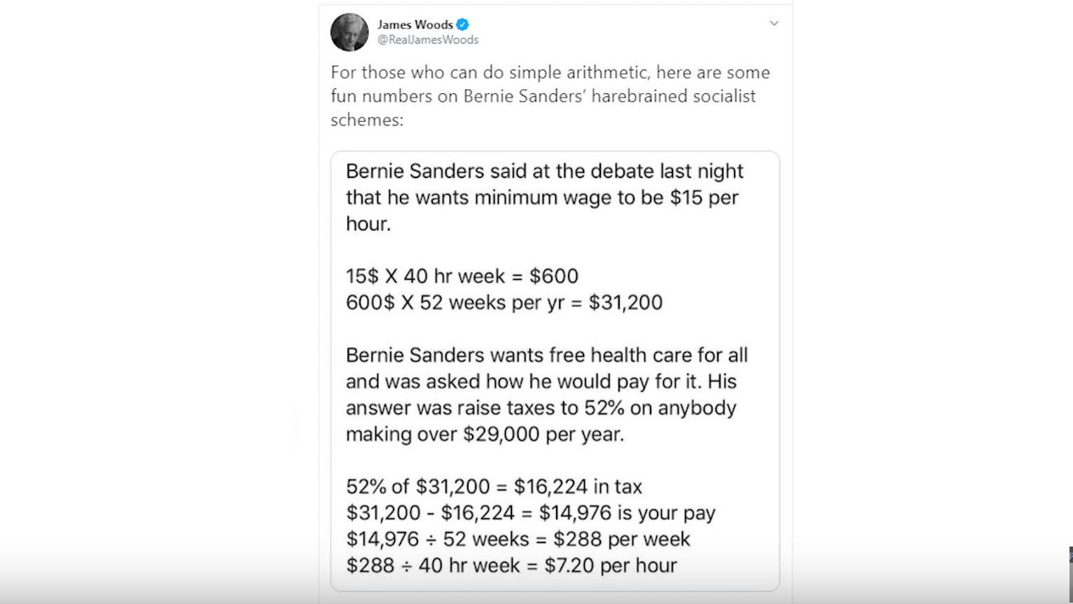 Fake News Bernie Sanders Proposes 52 Tax On Incomes Over 29 000 By Kbanks Medium
