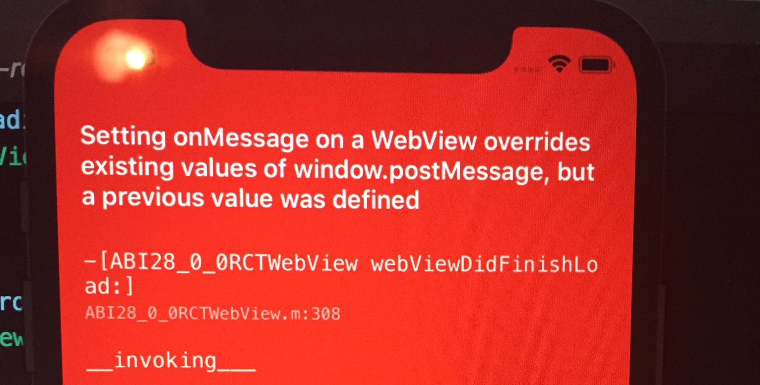 React native webview onmessage