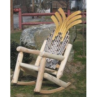 Hockey Stick Solid Wood Rocking Adirondack Chair By Ski Chair