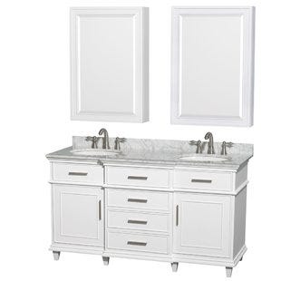 Berkeley 60 Double White Bathroom Vanity Set With Medicine Cabinet By Wyndham Collection Onsales Discount Prices By Lindsay Medium