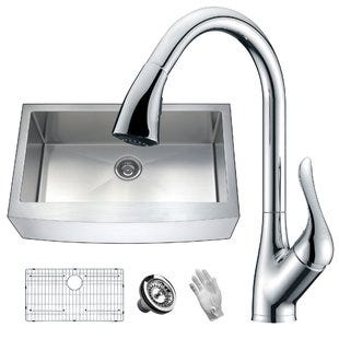 Elysian 36 X 21 Farmhouse Kitchen Sink With Faucet By Anzzi