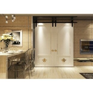Black Wheel Barn Door Hardware By Homacer Onsales Discount