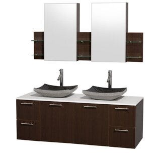 Amare 60 Double Espresso Bathroom Vanity Set With Medicine Cabinet By Wyndham Collection Onsales Discount Prices By Brenda Medium