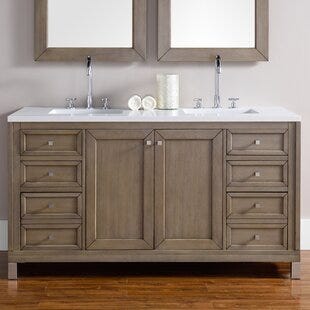 Valladares 60 Double White Washed Walnut Metal Legs Bathroom Vanity Set By Brayden Studio Onsales Discount Prices By Tracy Medium
