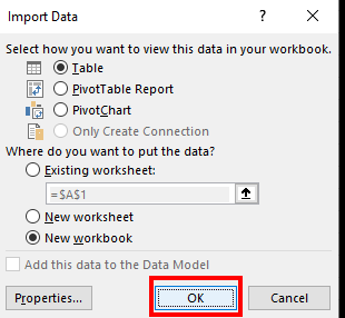Microsoft Excel Import data from Microsoft Lists