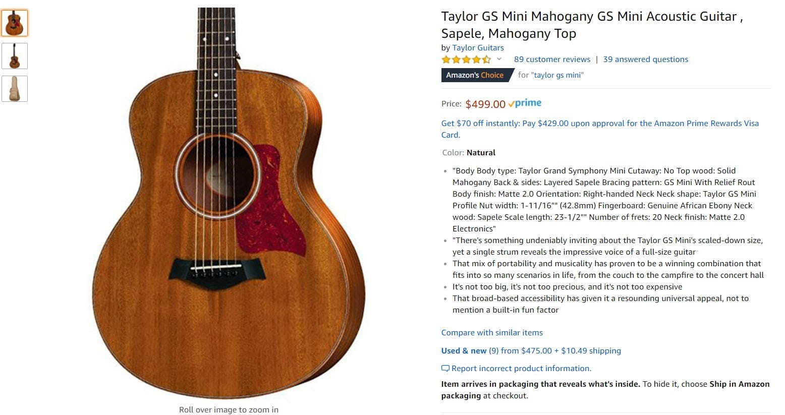 Taylor Gs Mini Mahogany Acoustic Guitar Review 2019