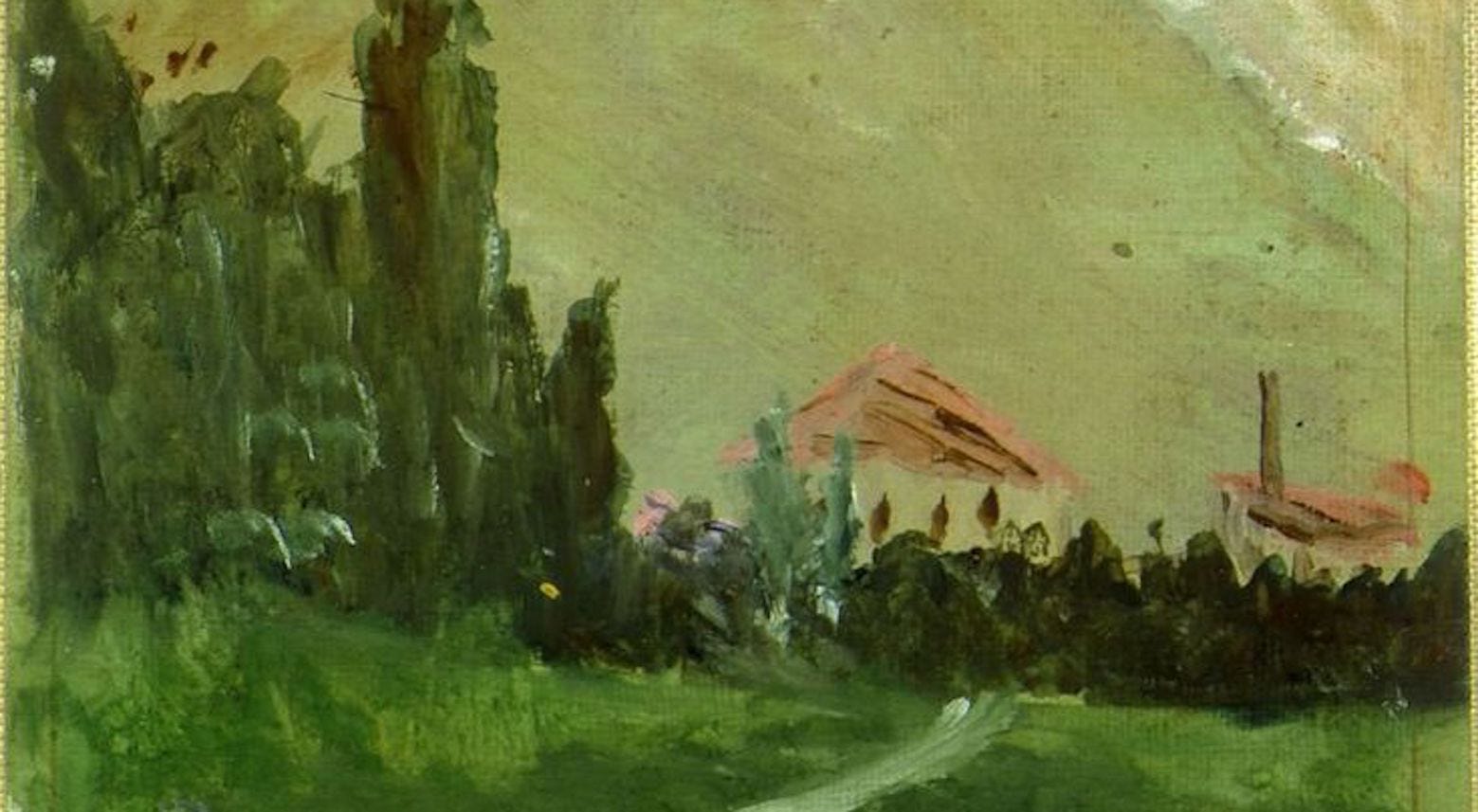 Фрагмент картины "Пейзаж близ Фигераса" Сальвадора Дали (1910), н...
