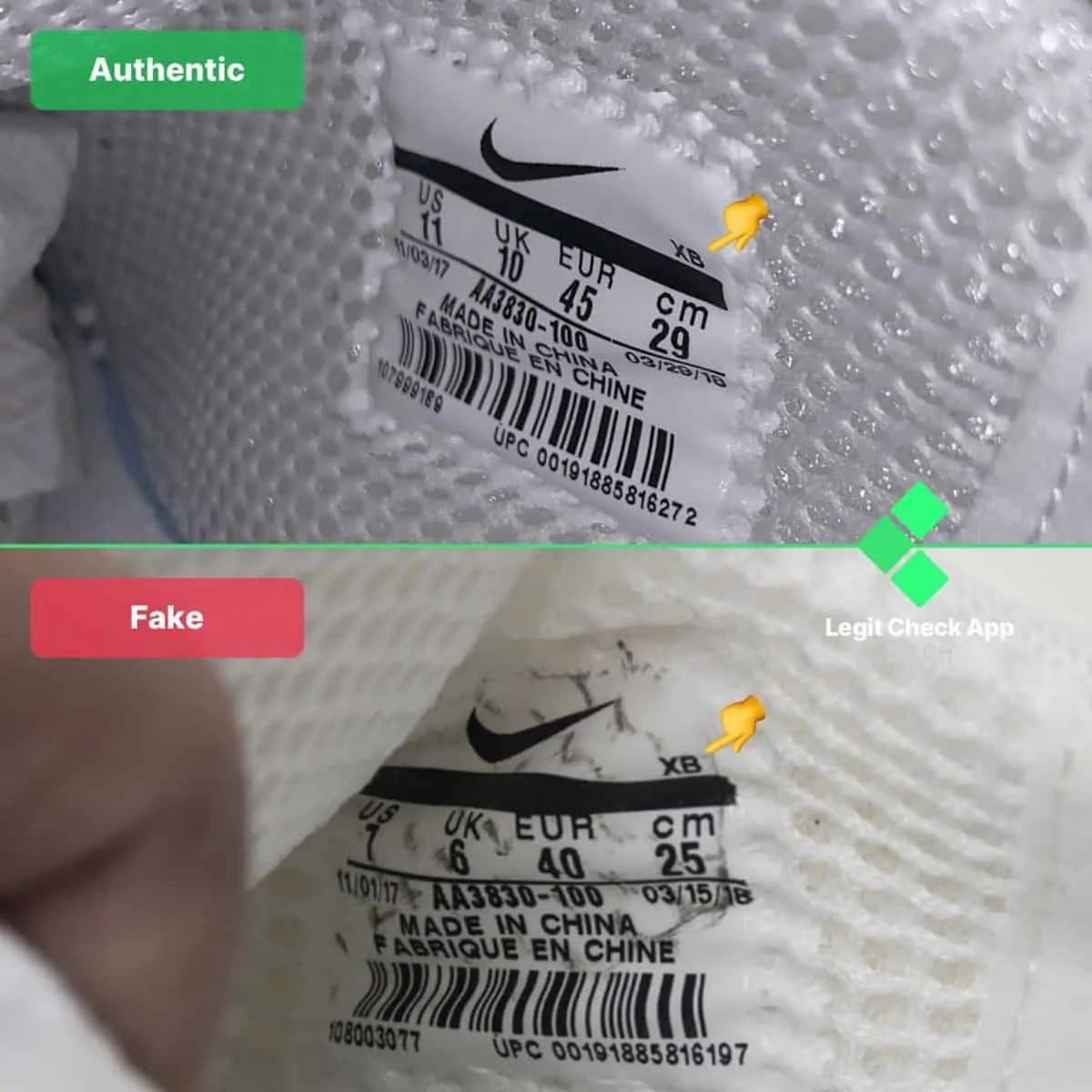 off white presto size tag