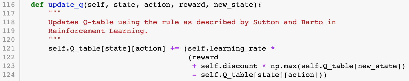 Using Q-Learning to solve the CartPole balancing problem