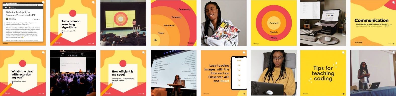 Screenshots of some of the Instagram posts shared by Tara in 2020