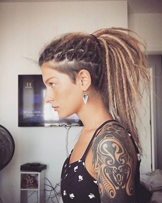 Simple Cute Dreads Undercut By Black Kitty Family Medium