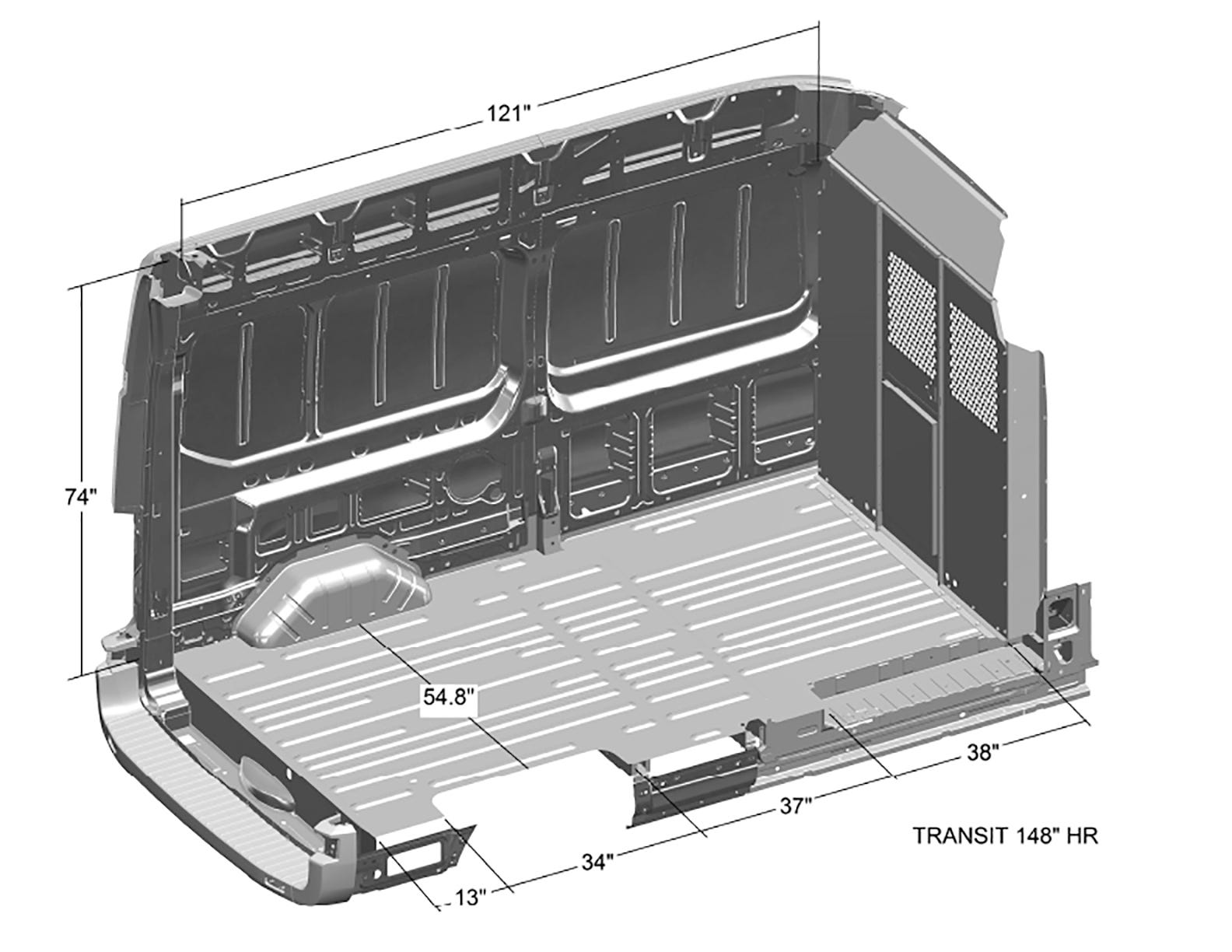 ford transit interior length