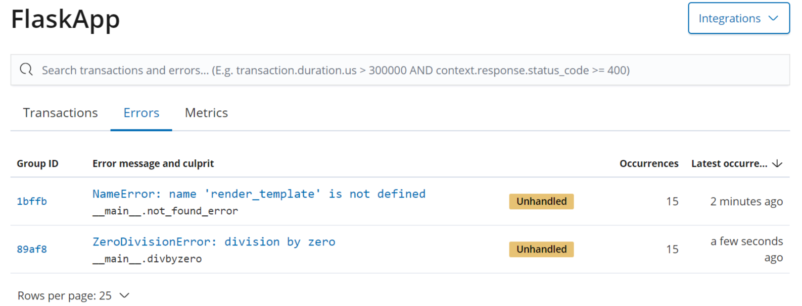 Monitoring Python Flask application with Elastic APM