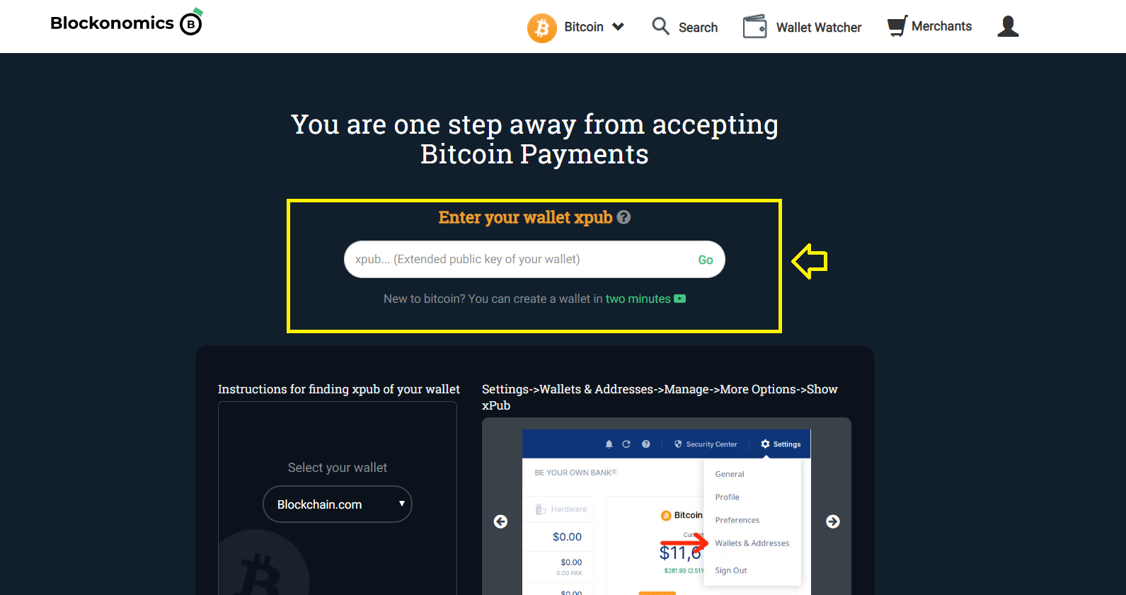 accepting bitcoin on squarespace