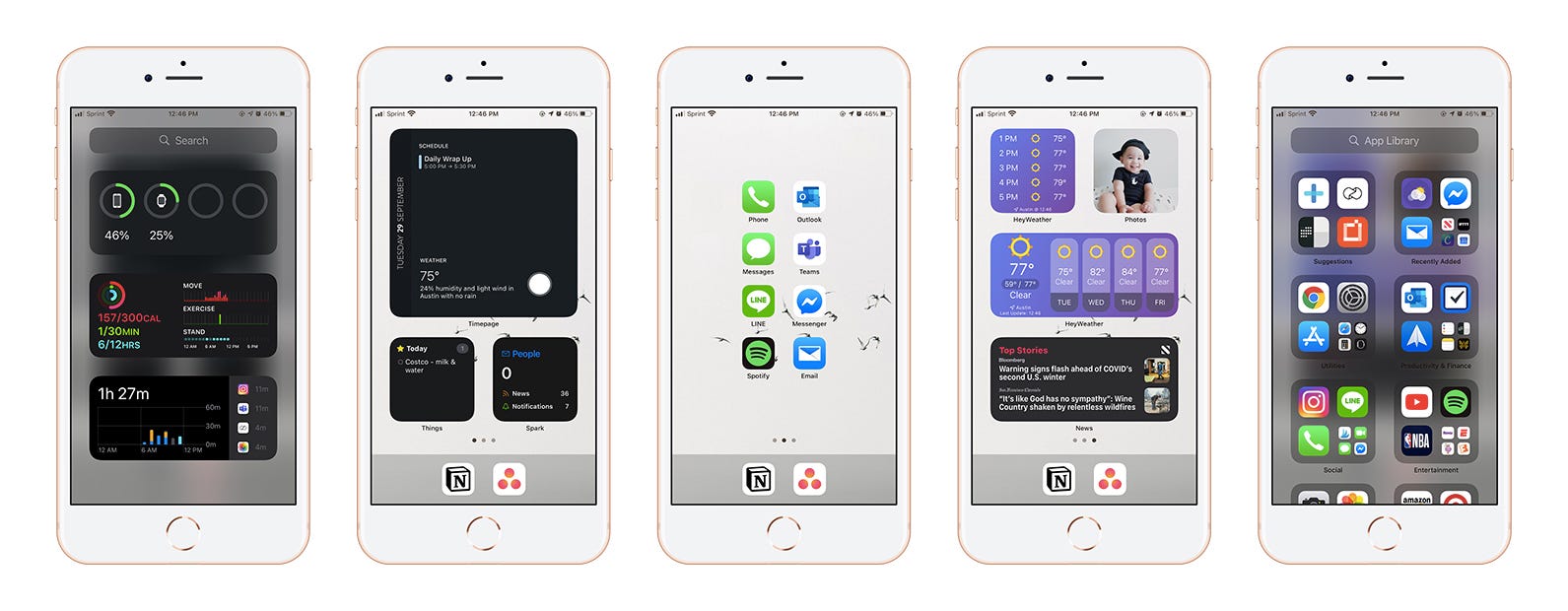 Ios 14 Home Screen Setup Productivity Minimalism Edition By Kotomi Tm Productivity Depth Medium