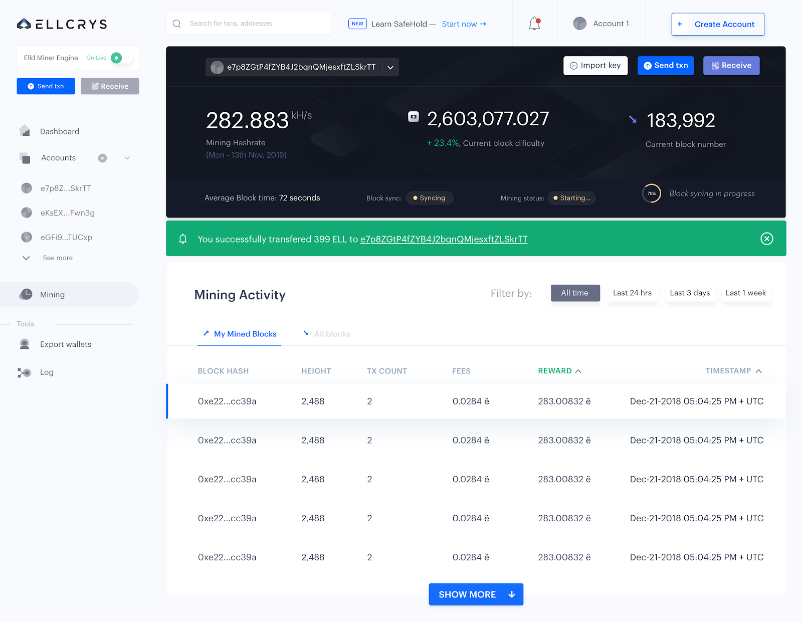 Introducing SafeHold Desktop Wallet & Miner For Ellcrys by Ellcrys