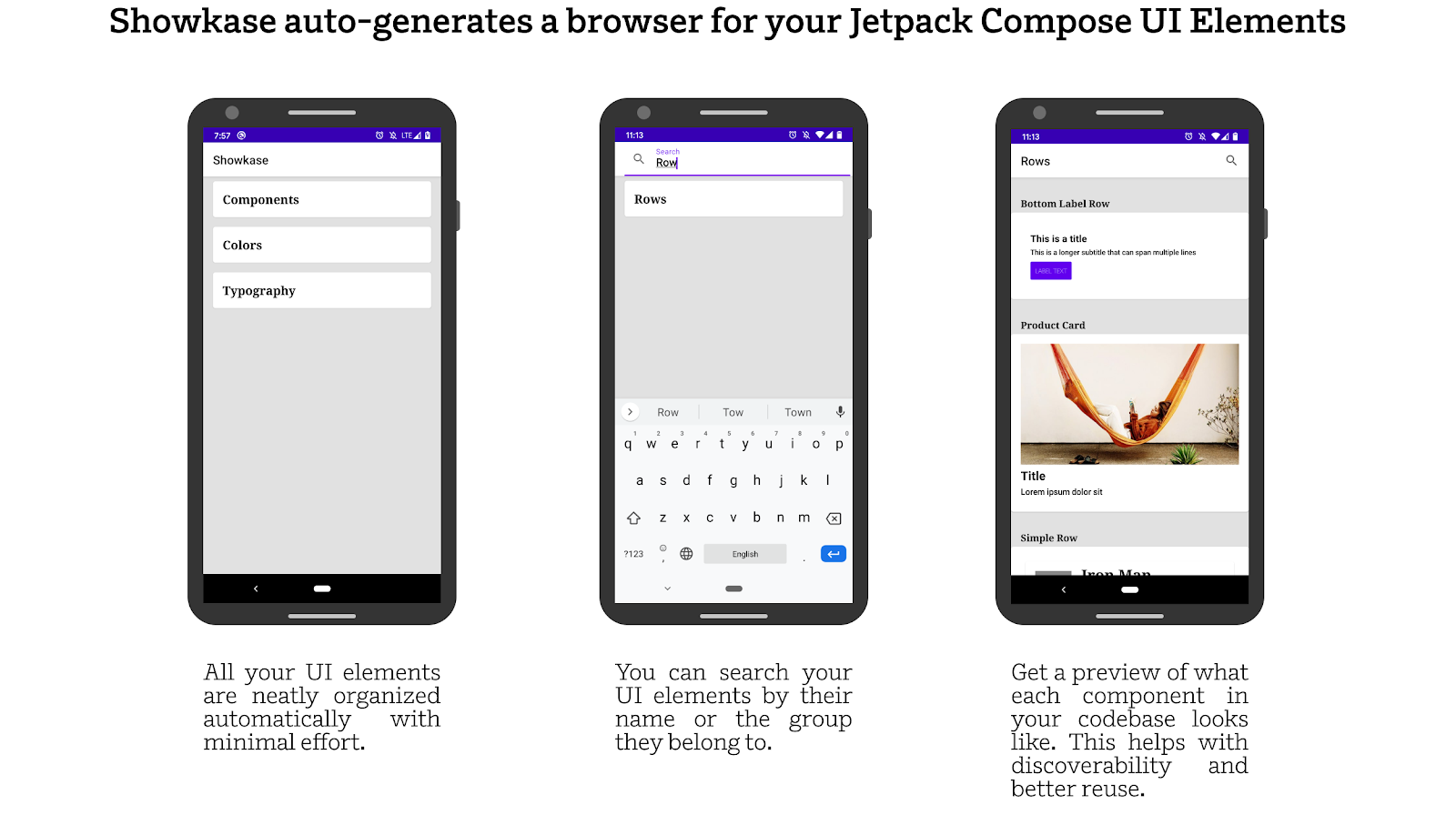 Showkase auto-generates a browser for your Jetpack Compose UI Elements