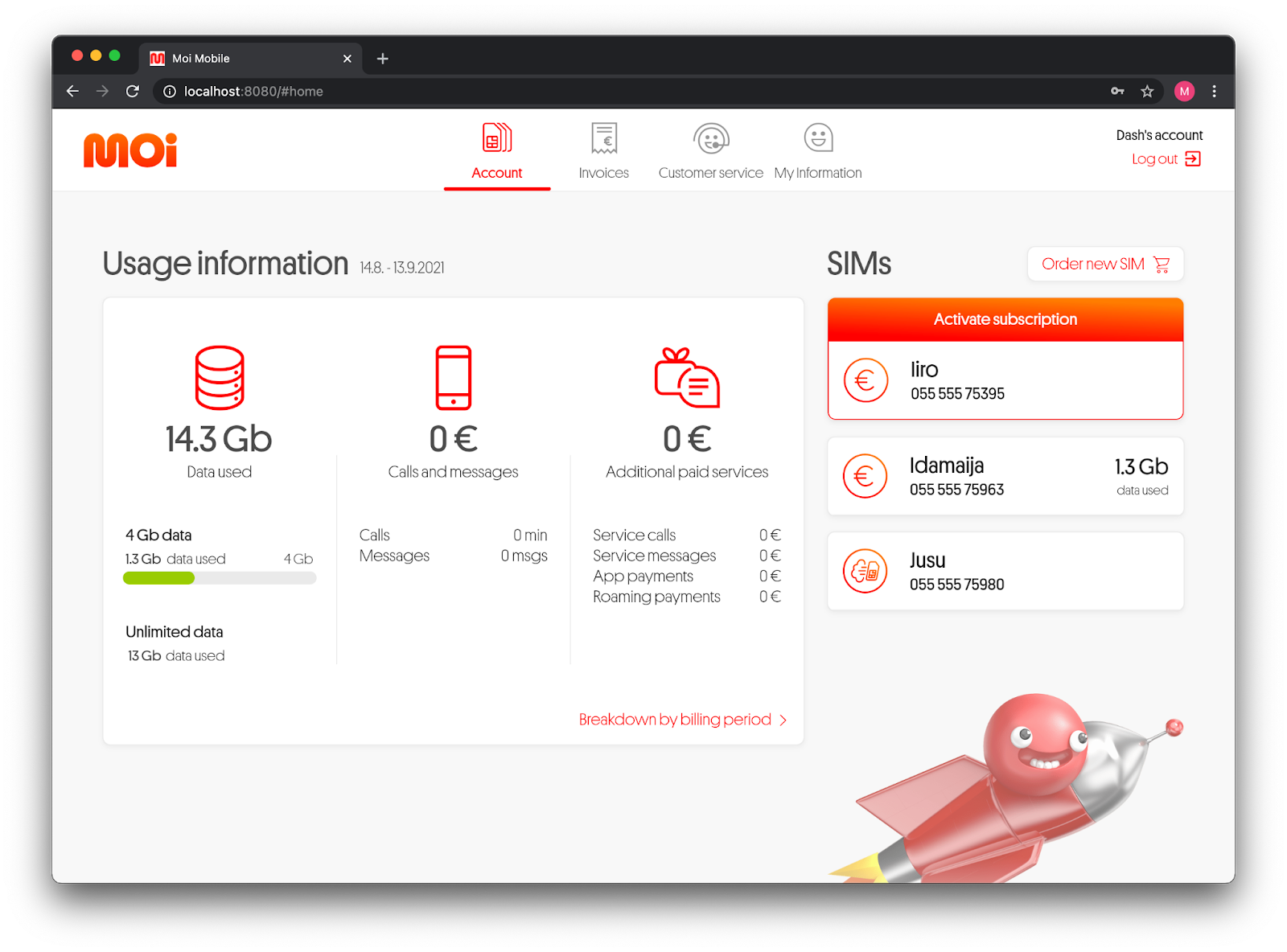 Flutter 2.0 Web App Example Dashboard