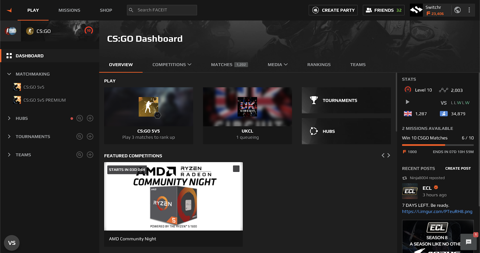 The New Faceit Ui We Just Launched The New Ui For Web And By Gareth Llewellyn Faceit