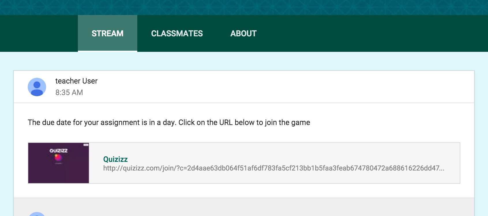 Google Classroom Quizizz