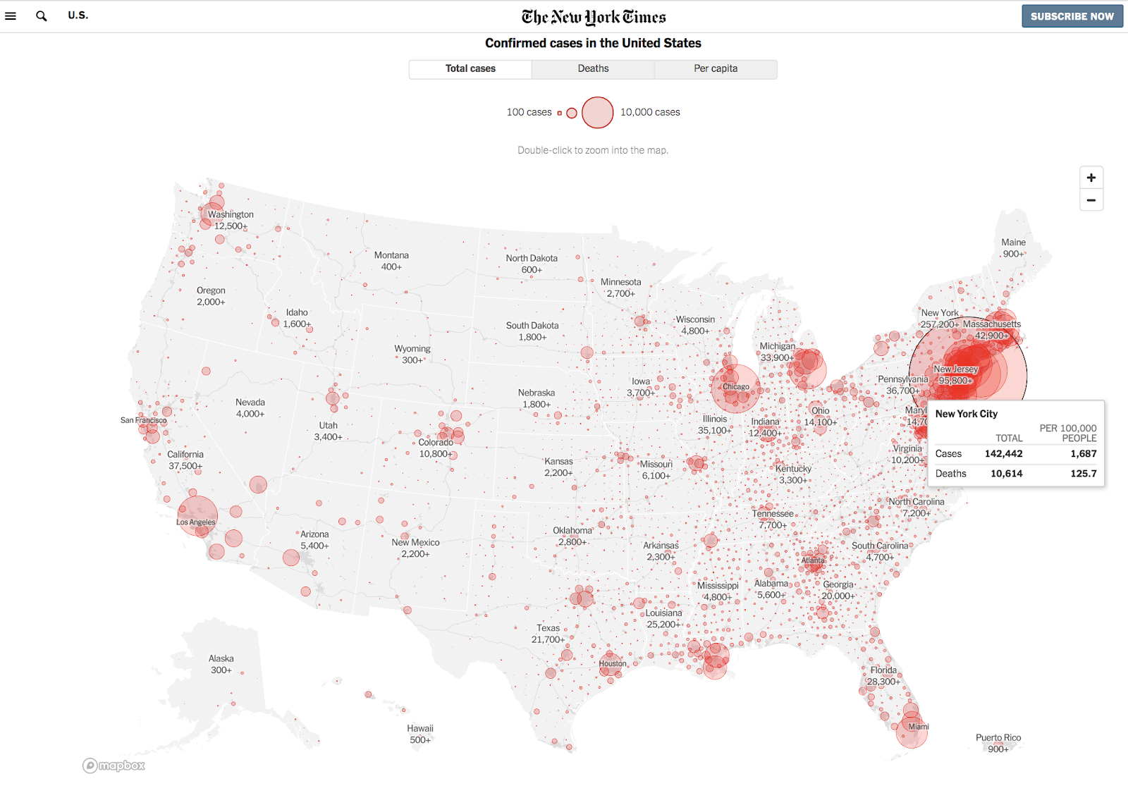 The New York Times Mapping Covid 19 Cases And Deaths In The