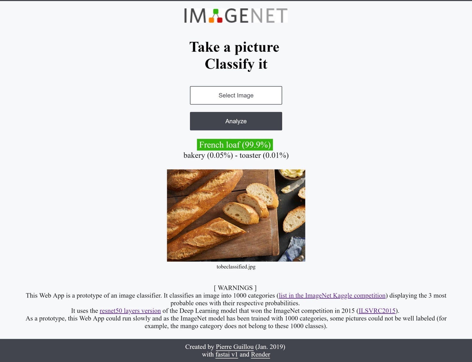 deep learning web application