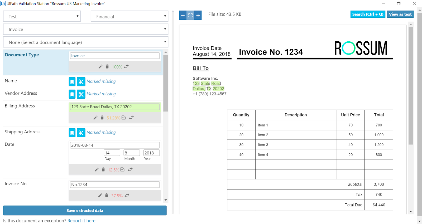 uipath invoice processing