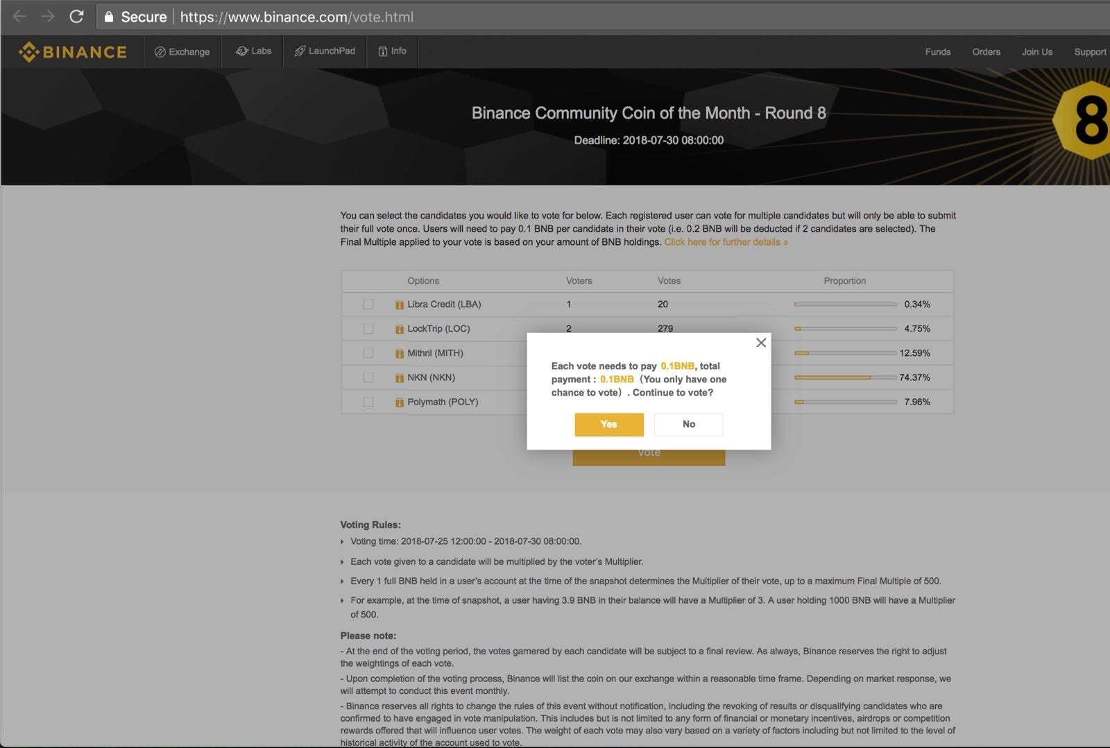 binance voting