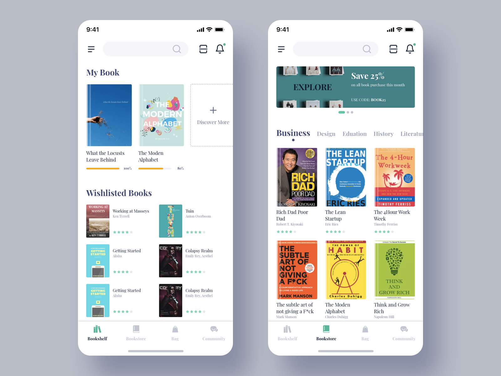 5 Cool User Interface for Bookstore by Domenico Nicoli UX