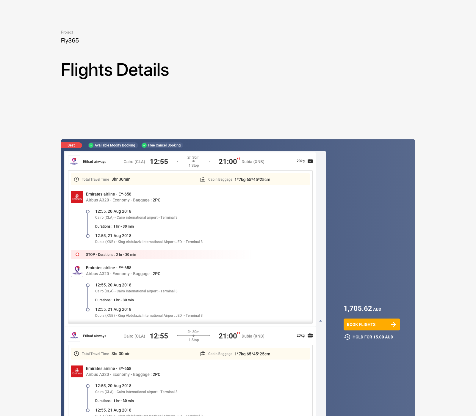 Improving flights booking experience case study by Eslam. Muzli