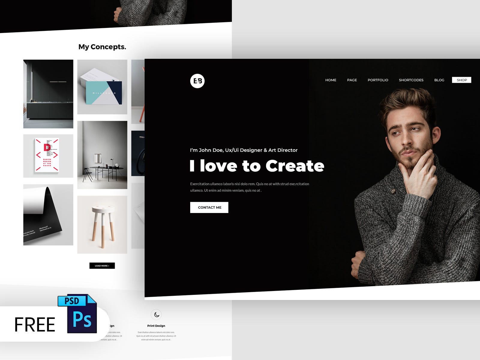 Download Free Portfolio Web Design Psd Template By Jenn Pereira Sep 2020 Medium PSD Mockup Templates
