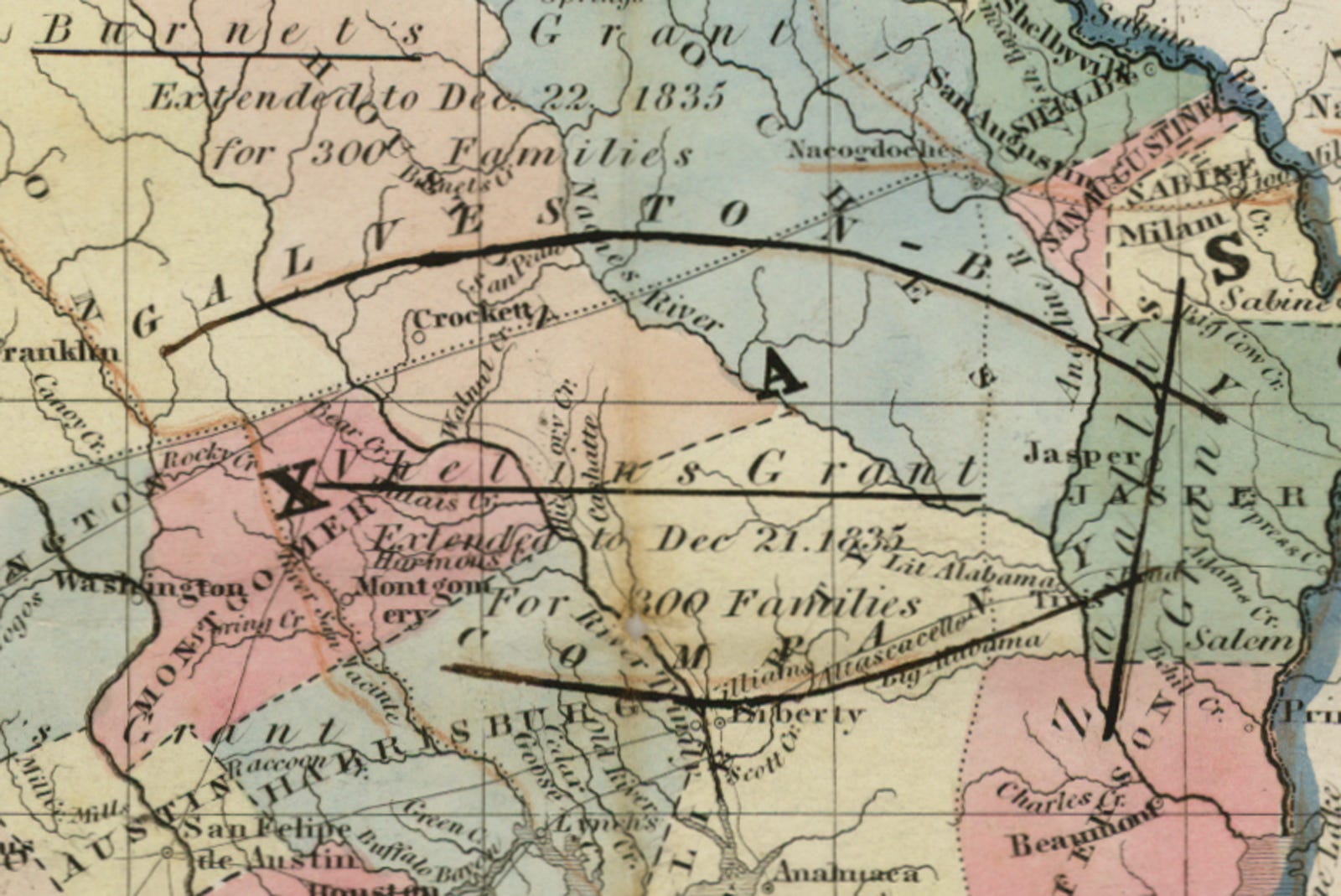 The State of Texas, 1845. David H. Burr’s Map of Texas is one of… | by