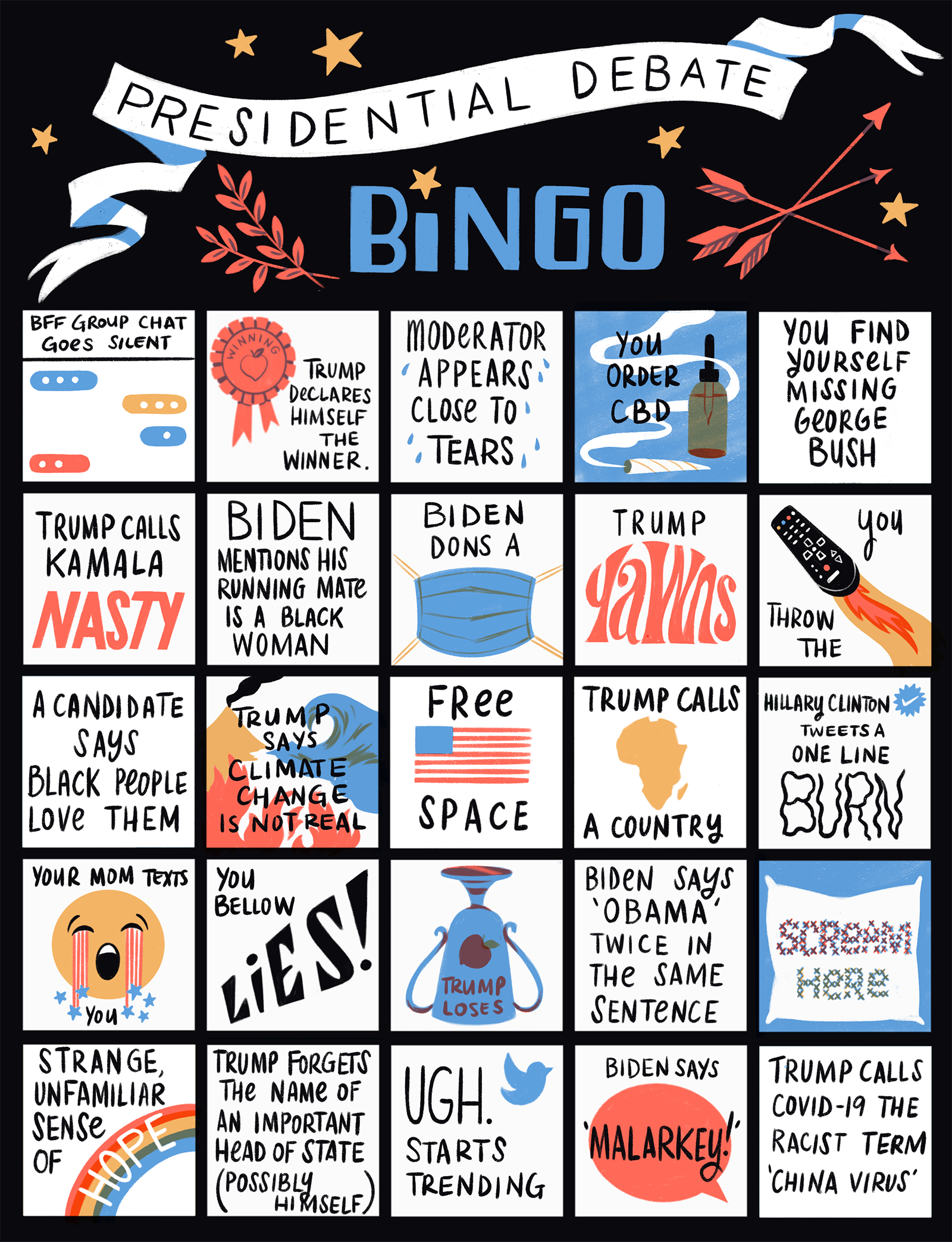 The Presidential Debate Bingo Card Or Drinking Game The Bold Italic