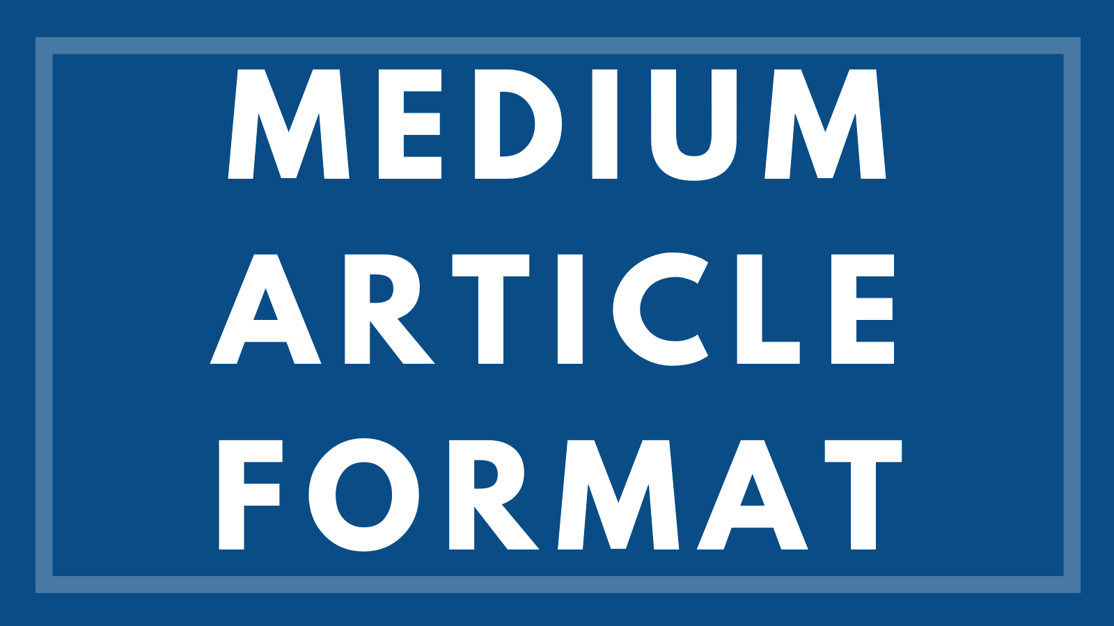 Medium Article Format. Questions and answers about Medium… by Casey