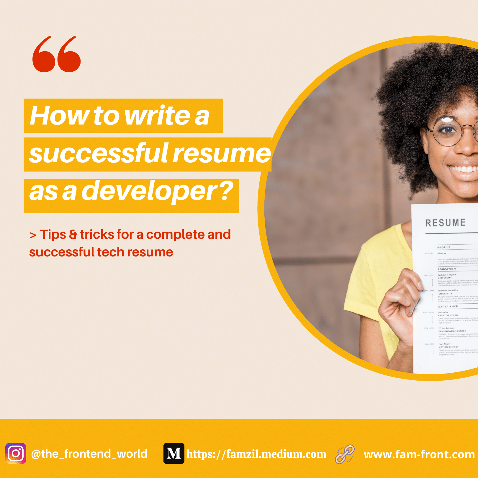 How to write a successful resume as a developer?  by FAM  Medium