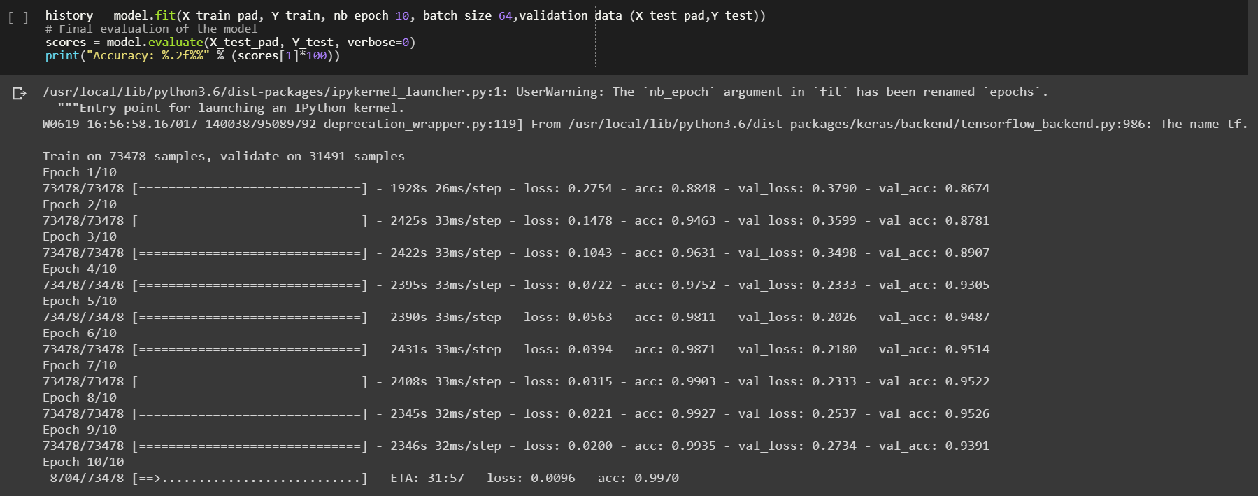 LSTM on Amazon Food Reviews using Google Collaboratory by Theodox