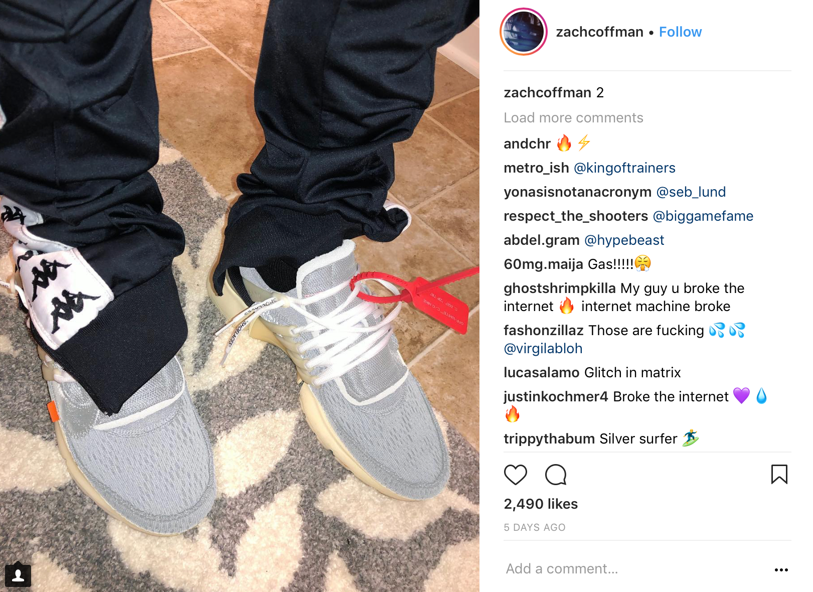 grey off white presto