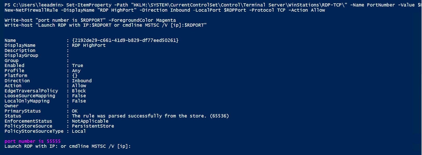 How To Change The Default RDP Port 3389 On A Microsoft Azure By