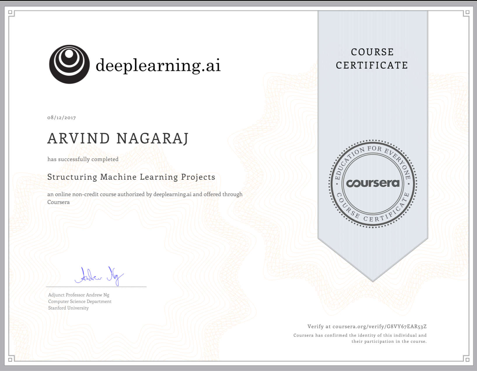 Deeplearning.ai courses 