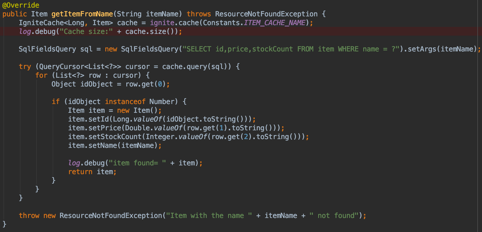 Apache Ignite as an Inter-Microservice Transactional In-Memory Data store